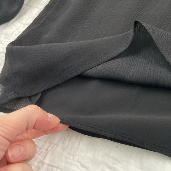 Ann Taylor Black Peasant High Neck Blouse size Small - Picture 6 of 12